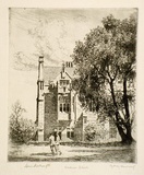 Artist: LINDSAY, Lionel | Title: Medical School, Sydney University | Date: 1922 | Technique: etching, aquatint, printed in black ink with plate-tone, from one plate | Copyright: Courtesy of the National Library of Australia