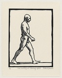 Title: Man walking at ordinary speed. | Date: 1999 | Technique: woodcut, printed in black ink, from 1 MDF block