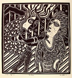 Artist: Gilford, Sue. | Title: The dance | Date: 1981 | Technique: linocut, printed in black ink, from one block