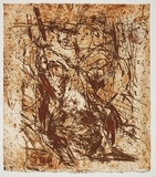 Artist: b'PARR, Mike' | Title: b'Alphabet/Haemorrhage.' | Date: 1992-93 | Technique: b'etching, printed in red ochre ink, from one plate'