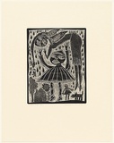 Artist: b'HANRAHAN, Barbara' | Title: b'Fallen angel' | Date: 1989 | Technique: b'etching, printed in black ink, from one plate'