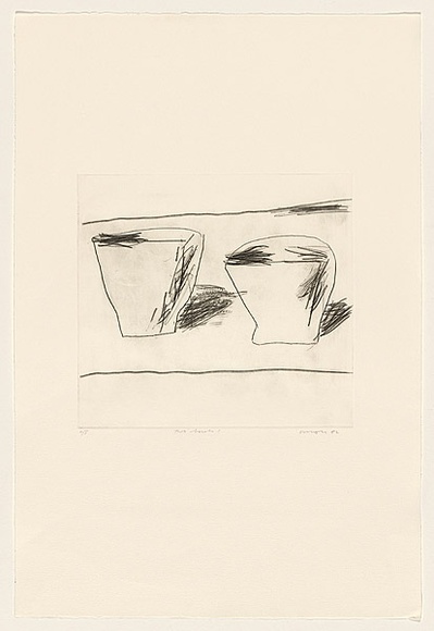 Title: Two bowls 1 | Date: 1982 | Technique: drypoint, printed in black ink, from one perspex plate
