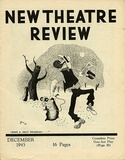 Title: New theatre review: December 1945 | Date: November 1945 | Technique: linocut, printed in black ink, from one block; letterpress text