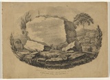 Artist: LYCETT, Joseph | Title: Views in Australia ... Scilitoe's Escape, near the North Rocks, 14 Miles from Sydney, NSW - verso Wrapper Parts 1-11 | Date: 1824 | Technique: lithograph, printed in black ink, from one stone