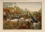 Artist: UNKNOWN | Title: A back country race meeting | Date: (1881) | Technique: wood-engraving, printed in black ink, from one block; hand-coloured