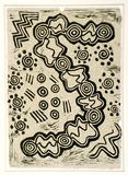 Artist: Leslie, Lawrence. | Title: Mehi River Camp | Date: 1995 | Technique: linocut, printed in black ink, from one block