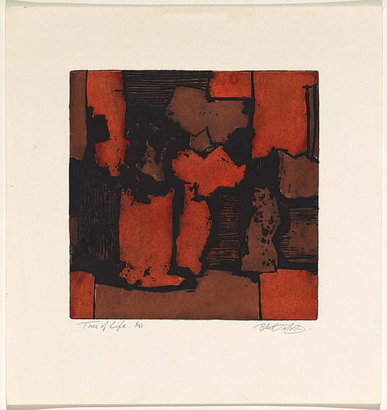 Title: b'Tree of life' | Date: 1965 | Technique: b'linoblock-print, printed in colour in intaglio and relief, from one etched linoblock'