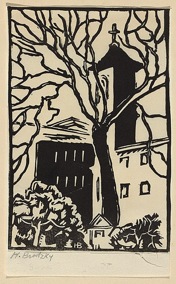 Artist: b'Brodzky, Horace.' | Title: b'Soho Square.' | Date: 1919 | Technique: b'linocut, printed in black ink, from one block'