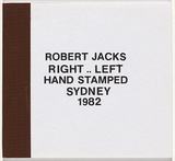 Artist: Jacks, Robert. | Title: Right..left hand stamped Sydney 1982 | Date: 1982 | Technique: hand-stamped rubber stamps, printed in colour; brown-taped spine