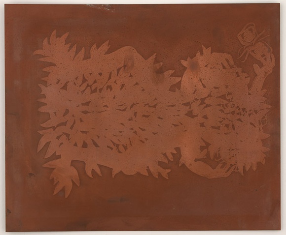 Artist: b'BOYD, Arthur' | Title: b'Plate 54: Figure in bush with butterfly.' | Date: 1960-70 | Technique: b'etched plate' | Copyright: b'This work appears on screen courtesy of Bundanon Trust'