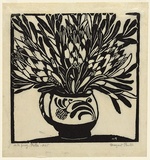 Artist: b'PRESTON, Margaret' | Title: b'Protea' | Date: 1925 | Technique: b'woodcut, printed in black ink, from one block' | Copyright: b'\xc2\xa9 Margaret Preston. Licensed by VISCOPY, Australia'