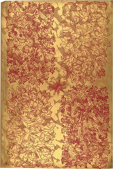 Artist: b'REDBACK GRAPHIX' | Title: b'Wrapping paper: Gold' | Date: 1986 | Technique: b'screenprint, printed in colour, from three stencils'