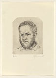 Artist: EWINS, Rod | Title: Self-portrait. | Date: 1965 | Technique: line-engraving, printed in black ink, from one copper plate