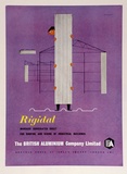 Artist: Bainbridge, John. | Title: Rigidal mansard corrugated sheet (full page colour advertisement). | Date: c.1958 | Technique: photo-lithograph