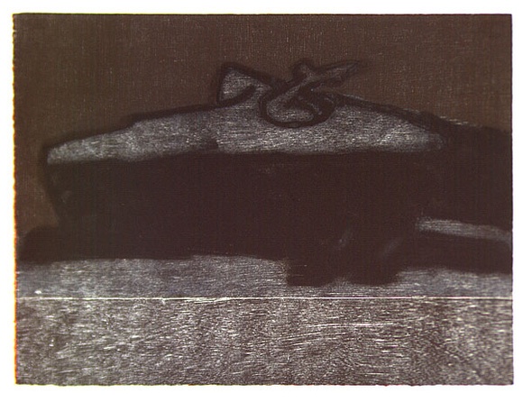 Artist: b'Fraser, Cameron.' | Title: b'not titled [black and brown]' | Date: 1995 | Technique: b'etching and woodblock, printed in colour, from multiple plates/blocks'