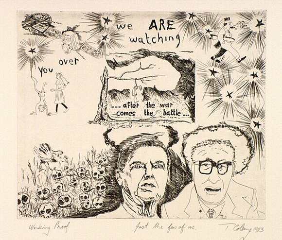 Artist: b'COLEING, Tony' | Title: b'Just the few of us.' | Date: 1983 | Technique: b'hardground etching and aquatint, printed in black ink, from one plate'