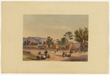Artist: b'Angas, George French.' | Title: b'Bethany, a village of German settlers.' | Date: 1846-47 | Technique: b'lithograph, printed in colour, from multiple stones; varnish highlights by brush'