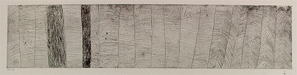 Artist: Porkilari, Harold. | Title: Bark painting | Date: 1996, June | Technique: etching, printed in black ink, from one plate | Copyright: © Kitty Kantilla and Jilamara Arts + Craft