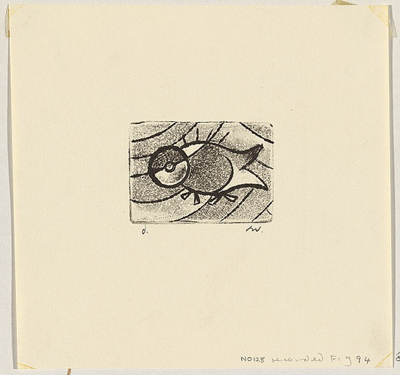 Artist: b'WILLIAMS, Fred' | Title: b'Little fish' | Date: 1961 | Technique: b'etching, aquatint and engraving, printed in black ink, from one copper plate' | Copyright: b'\xc2\xa9 Fred Williams Estate'