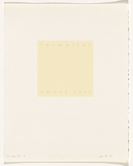 Artist: b'Burgess, Peter.' | Title: b'formalist: smart foil.' | Date: 2001 | Technique: b'computer generated inkjet prints, printed in colour, from digital files'