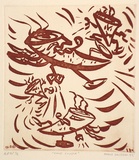 Artist: Davidson, Marcus. | Title: Cone clusta | Date: 1992 | Technique: aquatint, printed in red ink, from one plate