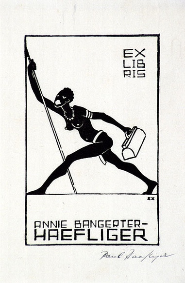 Artist: b'Haefliger, Paul.' | Title: b'Bookplate: Annie Bangerter' | Date: 1931-33 | Technique: b'woodcut, printed in black ink, from one block'