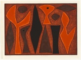 Artist: b'Coburn, John.' | Title: b'Bird totems' | Date: 1990 | Technique: b'lithograph, printed in colour, from five stones [or plates]'