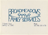Artist: Cowper, Martin. | Title: Broadmeadows family services | Date: 1977 | Technique: screenprint, printed in colour, from two stencils | Copyright: © Leonie Lane