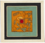 Artist: SELLBACH, Udo | Title: (Red circle) | Date: (1967) | Technique: etching, aquatint printed in colour from two?  plates