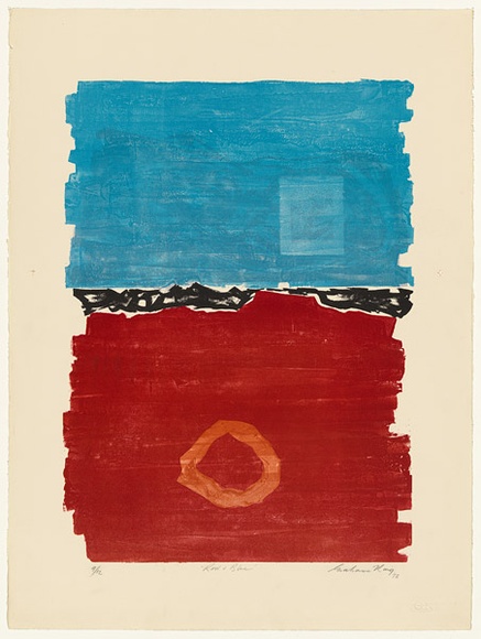 Artist: b'KING, Grahame' | Title: b'Red and blue' | Date: 1973 | Technique: b'lithograph, printed in colour, from five stones [or plates]'