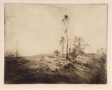 Artist: b'Boyd, Penleigh.' | Title: b'Evening.' | Date: c.1921 | Technique: b'drypoint, printed in warm black ink with plate-tone, from one plate'