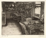 Artist: Dickson, Clive. | Title: Clifton Hill | Date: 1986 | Technique: etching and aquatint, printed in black ink, from one plate