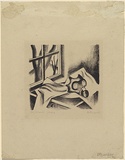 Artist: b'Kingston, Amie.' | Title: b'Gas mask' | Date: 1939 | Technique: b'lithograph, printed in black ink, from one stone'