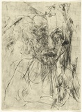 Artist: PARR, Mike | Title: Untitled Self-portraits 8. | Date: 1989 | Technique: drypoint, printed in black ink, from one copper plate