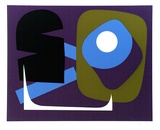 Artist: b'Croston, Doug' | Title: b'Blue patches.' | Date: 1975, January | Technique: b'screenprint, printed in colour, from five stencils' | Copyright: b'Courtesy of the artist'