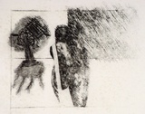 Artist: SHEARER, Mitzi | Title: At the window (Series 2) | Date: 1979 | Technique: etching, drypoint, printed in black ink with plate-tone, from one  plate