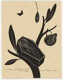 Artist: Thake, Eric. | Title: Greeting card: Christmas (...Then wrought a tomb and slept) | Date: 1942 | Technique: linocut, printed in black ink, from one block