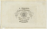 Artist: UNKNOWN ENGRAVER, | Title: Trade card: J. White. Lamp contractor. The Blazing Star. | Date: 1833 | Technique: engraving, printed in black ink, from one copper plate