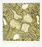 Artist: b'Davey, Jillian.' | Title: b'Kuyiku piti' | Date: 1995, January | Technique: b'aquatint, sugarlift and etching, printed in green ink, from one  plate'