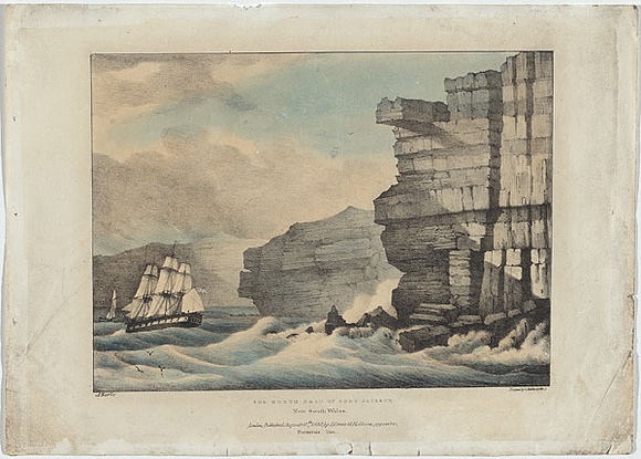 Artist: Earle, Augustus. | Title: The North Head of Port Jackson, New South Wales. | Date: 10 August 1830 | Technique: lithograph, printed in black ink, from one stone; hand coloured
