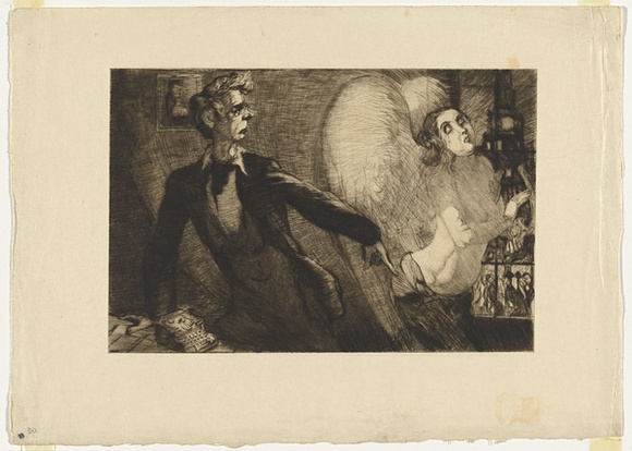 Artist: b'Dyson, Will.' | Title: b'Our poets no.1: The White slavers muse - or Go earn me a Rolls Royce or two.' | Date: c.1929 | Technique: b'drypoint, printed in black ink, from one plate'