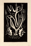 Artist: Barwell, Geoff. | Title: (Early bird). | Date: (1955) | Technique: linocut, printed in black ink, from one block