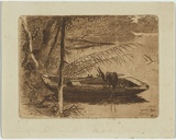 Artist: b'Hopkins, Livingston.' | Title: b'The fisher' | Date: 1889 | Technique: b'etching, printed in brown ink with plate-tone, from one copper plate'