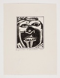 Artist: b'Sakale John, Laben.' | Title: b'Hagen meri [Hagen woman]' | Date: 2002 | Technique: b'linocut, printed in black ink, from one block'