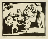 Artist: b'Fry, Ella.' | Title: b'Tuileries.' | Date: 1942 | Technique: b'linocut, printed in black ink, from one block'