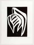 Artist: Somerset, Patti. | Title: Dinner and Audrey didn't come III. | Date: 1988 | Technique: woodcut, printed in black ink, from one block