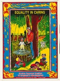 Artist: b'Kenyon, Therese.' | Title: b'Equality in caring - sexism imposes barriers.' | Date: 1988 | Technique: b'screenprint, printed in colour, from five stencils'