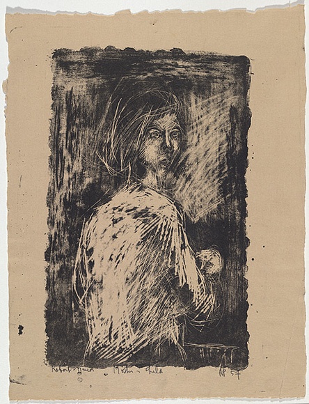 Artist: b'Grieve, Robert.' | Title: b'Mother and child' | Date: 1957 | Technique: b'lithograph, printed in black ink, from one stone'