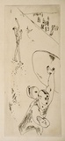 Artist: b'Barwell, Jennifer.' | Title: b'(David and Goliath).' | Date: (1955) | Technique: b'drypoint, printed in dark brown ink with plate-tone, from one plate'