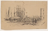 Artist: b'Thomas, Edmund.' | Title: b'The wharf' | Date: 1853 | Technique: b'pen-lithograph, printed in black ink, from one stone'